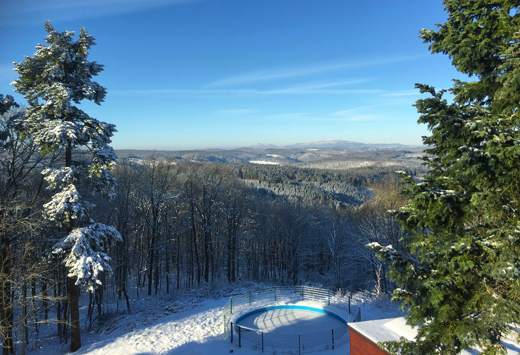 Dambachhaus Thale – Ausblick Brocken im Winter